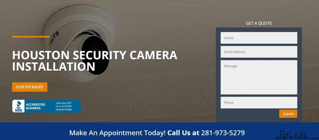 houston best security solutions homepage screenshot