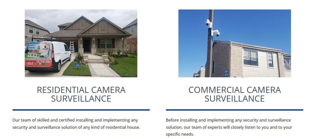 residential and commercial security camera installation service in Houston
