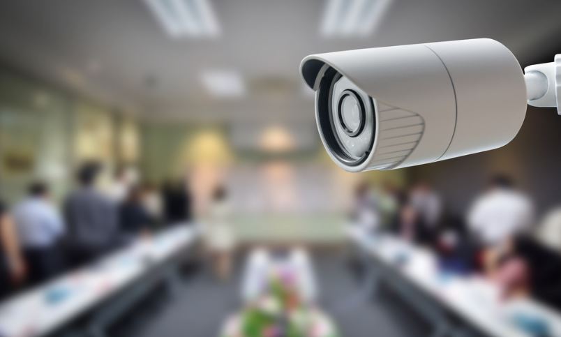 security camera installed indoors