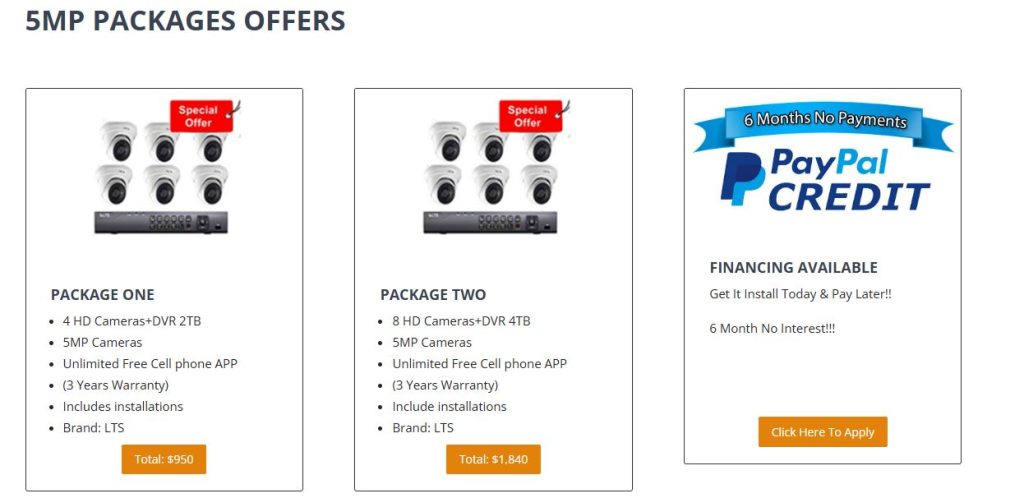 security camera packages